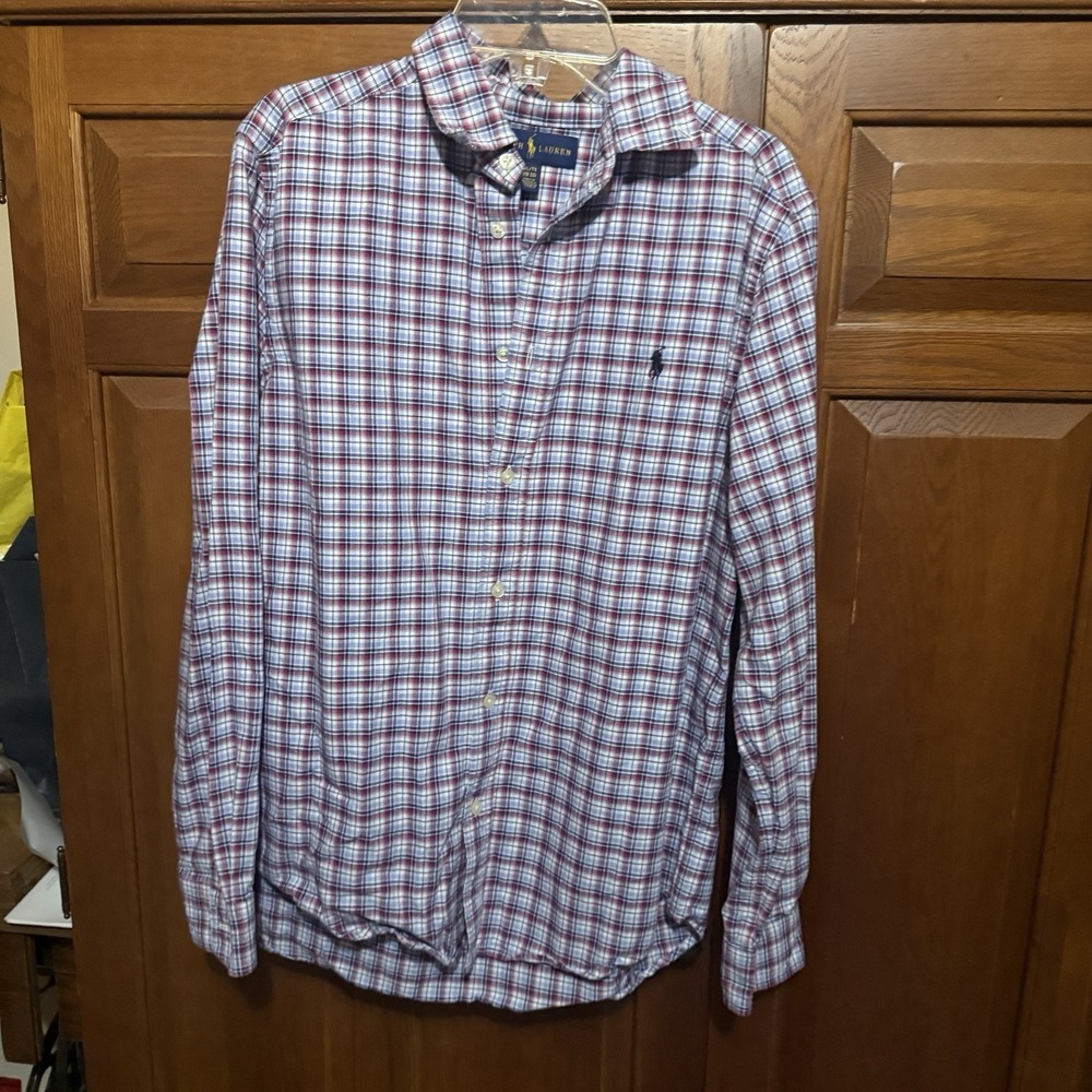 Polo Ralph Lauren BIG Boys Plaid Long Sleeve Button Down Shirt 18-20 XL
